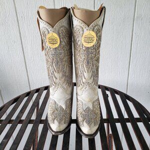Corral Glitter Cross and Wings White A3571 Boots Size 6
